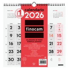 CALENDARIO 2026 NEUTRO PARED NUMEROS GRANDES 300X300MM FINOCAM 780570026 (Espera 4 dias)
