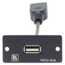 Kramer Electronics Wall Plate Insert - USB (A/A) caja de tomacorriente Negro (Espera 4 dias)