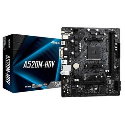 PB AMD SAM4 ASROCK A520M-HDV 4SATA3 M2 6USB32 PCIE