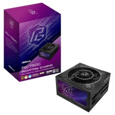 FUENTE ALIMENTACION ASROCK PG-750G,PSU,750W,80 PLUS GOLD/A,135MM,MODULAR,PCI-E 5.1 (12+4pin)x1,PCI-E (6+2 pin)x3,SATA (5 pin)x9 (Espera 4 dias)