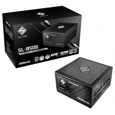 FUENTE ALIMENTACION ASROCK SL-850G,PSU,850W,80 PLUS GOLD,135MM,MODULAR,PCI-E 5.1 (12+4pin)x1,PCI-E (6+2 pin)x3,SATA (5 pin)x9 (Espera 4 dias)
