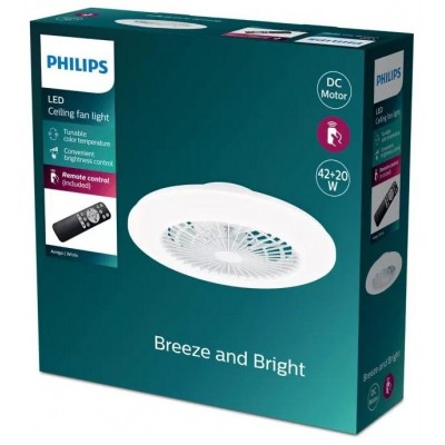 PHILIPS Ventilador Plafón con ventilador Amigo 42+20 W con luz LED
