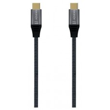 AISENS - Cable USB 3.2 GEN2x2 ALUMINIO 20GBPS 8K@30HZ 5A 100W E-MARK, TIPO USB-C/M-USB-C/M, GRIS, 0.6M