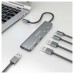 AISENS - HUB USB 3.2 GEN1 5G USB-C, USB-C/M-1xUSB-C PD100W/H-1xUSB-C/H-3xUSB-A/H, GRIS, 15CM