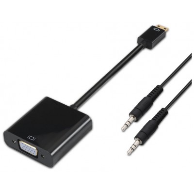 CONVERSOR MINI HDMI A SVGA+AUDIO HDMI CM-SVGAH NEGRO