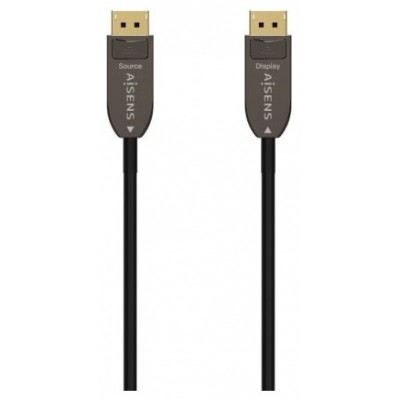 AISENS - CABLE DISPLAYPORT AOC V1.4 8K@60HZ 4K@120Hz 4:4:4 32.4GBPS, DP/M-DP/M, NEGRO, 20M