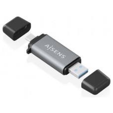 AISENS - LECTOR DE TARJETAS SD, Micro SD, MMC, RS-MMC, MMC Micro, USB-A Y USB-C, GRIS