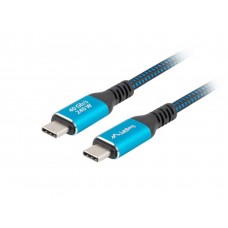 CABLE USB-C 4.0 LANBERG MACHO/MACHO 1M 240W 8K 60HZ NEGRO/AZUL