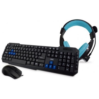 Combo Teclado + Raton + Auriculares, Negro