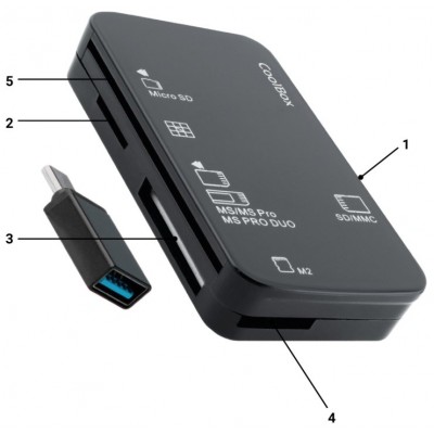 COOLBOX COOLBOX LECTOR DNIE /TARJETAS EXT.+ ADAP.USB-C