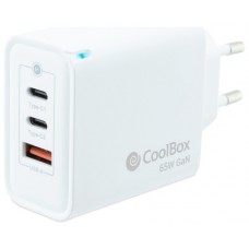 CARGADOR USB COOLBOX PARED  2USB-C USB-A  65W