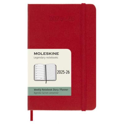 AGENDA 18M 2025-2026 SEMANAL P (9 X 14 CM) ROJO TAPA DURA MOLESKINE DHF218WN2Y26 (Espera 4 dias)