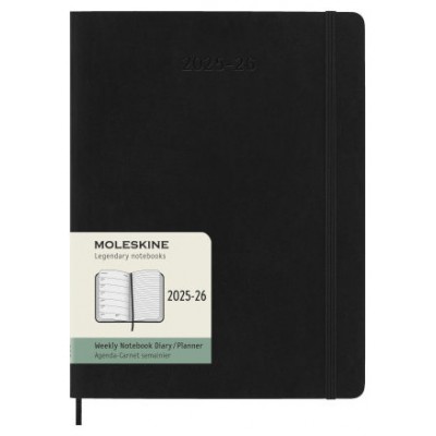 AGENDA 18M 2025-2026 SEMANAL XL (19 X 25 CM) NEGRA TAPA BLANDA MOLESKINE DSB18WN4Y26 (Espera 4 dias)