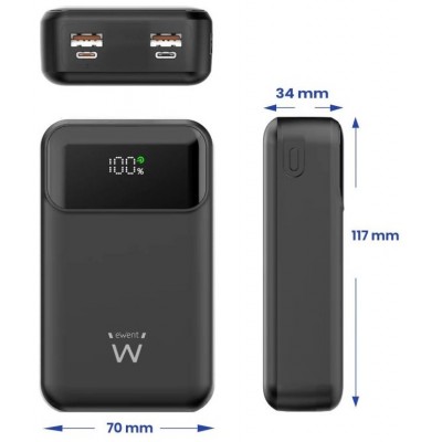 EWENT POWERBANK 65W, 20000mAh CARGA RÁPIDA