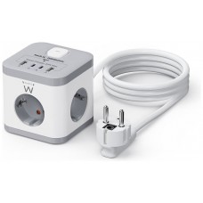 Ewent EW3863 Regleta 3 Tomas SHUCKO+2USB-A+2USB-C