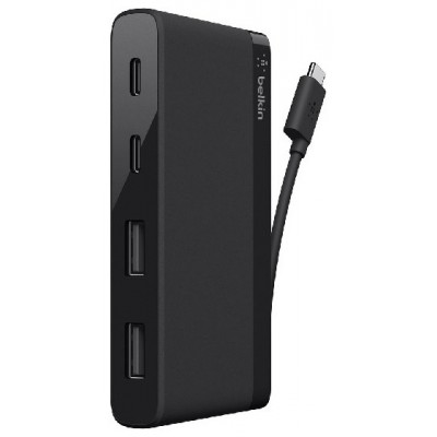 MINIHUB USB-C BELKIN F4U090BTBLK 4 PUERTOS, 2 USB-C, 2