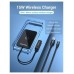 BASE DE CARGA INALAMBRICO USB-C 15W RECTANGULAR NEGRO VENTION (Espera 4 dias)