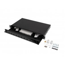 PATCH PANEL LANBERG 1U 19" FIBRA OPTICA 12 PTS SC SIMPLEX O 12 LC DUPLEX BK+ACC