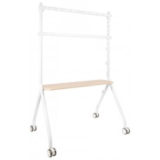 TooQ iLOVE Soporte de Suelo con Ruedas para Pantalla 49"-80", Blanco y Haya (Espera 4 dias)