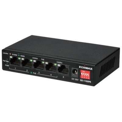 Edimax GS-1105PE Swithc 5xGbE (4PoE+) LR