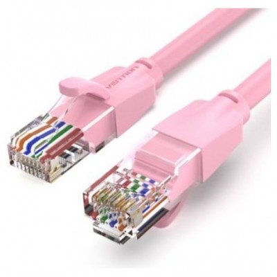 CABLE DE RED LATIGUILLO RJ45 UTP CAT6 AWG26 2 M ROSA VENTION (Espera 4 dias)