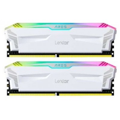 LEXAR MEMORIA ARES DDR5  32GB (2X16GB)   6400 CL32 1.4V  HEATSINK  RGB DUAL PACK WHITE  LD5EU016G-R6400GDWA (Espera 4 dias)
