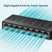 8 Puertos RJ45 10/100/1000Mbos con Auto Negociacion, 8 Puertos RJ45 10/100/1000Mbos con Auto Negociacion,