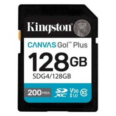 Kingston Technology 128GB SDXC Canvas Go Plus Gen4 200MB/s C10 UHS-I U3 V30 (Espera 4 dias)