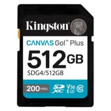 Kingston Technology 512GB SDXC Canvas Go Plus Gen4 200MB/s C10 UHS-I U3 V30 (Espera 4 dias)