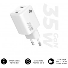 SUBBLIM CARGADOR GAN 35W CHARGER USB C+C (Espera 4 dias)
