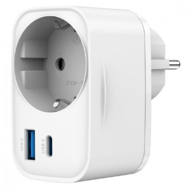 CARGADOR RAPIDO GEMBIRD USB DE 2 PUERTOS CON TOMA DE CA DE PASO 20 W BLANCO