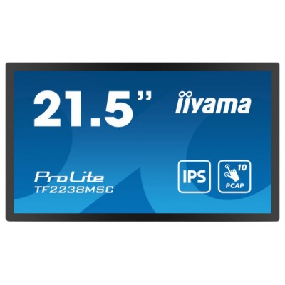 MONITOR IIYAMA 22" TACTIL (TF2238MSC-B1) 1920X1080/ 600CD /1000:1 / HDMI/ DP /2 X USB/ 5MS/ MM / USO HORIZ-VERTI-BOCA ARRIBA / VESA 100X100 /NEGRO (Espera 4 dias)