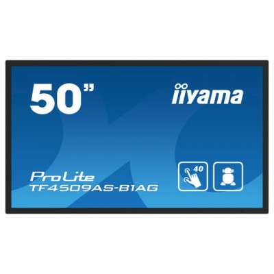 MONITOR IIYAMA 50" PCAP AG BEZEL FREE 40-POINTS, 1920X1080, ANDR. 11,4GB, 32GB, IPS, 24/7, 2XHDMI, DP, 435CDM2 , LANDSC-PORTR-FACE-UP MODE, LAN, RS232, VESA 200X200MM (TF5039AS-B1AG) (Espera 4 dias)