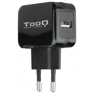 CARGADOR  USB TOOQ PARED 5V 2.4 A NEGRO TQWC-1S01