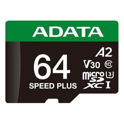 ADATA Speed Plus microSDXC UHS-I 64GB U3 V30 A2 ADATA Speed Plus microSDXC UHS-I 64GB U3 V30 A2