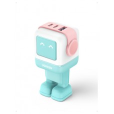 Ugreen Uno RG 65W 3-Port GaN Fast Charger pink blue Ordenador portátil, Teléfono móvil, Portátil, Tableta, Teléfono Azul Corriente alterna Carga rápida Interior (Espera 4 dias)