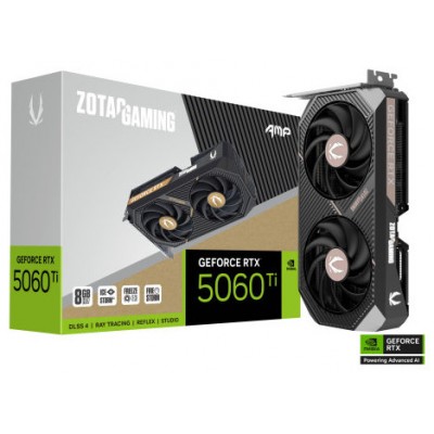 VGA ZOTAC RTX 5060 TI 8GB AMP,NV,RTX5060TI,8GB,GDDR7,128BIT,1HDMI+3DP,2 VENTILADORES (2 VENTILADORES) (Espera 4 dias)